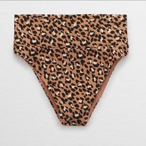 aerie high waisted cheeky leopard print bottoms